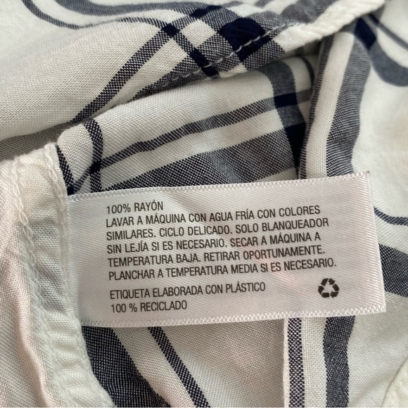 A New Day Navy Plaid Half Button Front Shirt - Picture 5 of 6